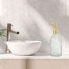 Unique Bargains Reusable Cylinder Argyle Soap Dispenser 12.17oz Clear Gold Tone 1 Pc - 2 of 4