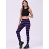 INSPIRE CHIC Women's Printed Stripe High Waist Elastic Waistband Yoga Stirrup Pants - 2 of 4