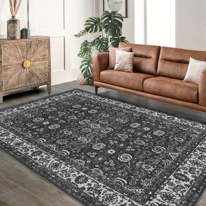 Vintage Bohemian Area Rug for Living Room – Low Pile, Non-Slip, Stain-Resistant, Ideal for Bedroom, Dining Room, Home, Office - 1 of 4