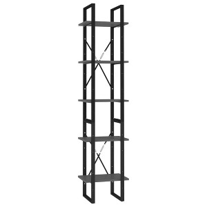 vidaXL 5-Tier Freestanding Book Cabinet in Gray, Engineered Wood and Metal Frame, Modern Industrial Style - 1 of 4