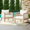 FATMOON Outdoor Acacia Wood Patio Club Chair,Waterproof Thick Cushion Deep Seating for Porch,Garden,Weight Capacity 400lbs, Light Teak,Beige - 2 of 4