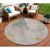 Beige And Taupe Abstract Washable Indoor Outdoor Area Rug - 2 of 4