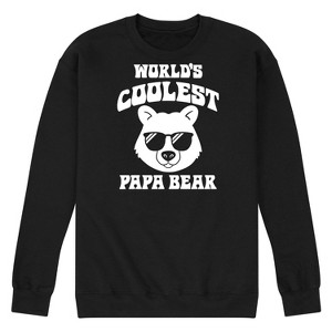 Men's - Instant Message - Worlds Coolest Papa Bear Graphic Fleece Sweatshirt - 1 of 4