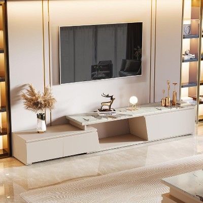 Tribesigns Extendable TV Stand from 70.9" W to 105" W for TVs Up to 100", Modern Entertainment Center with 3 Drawers Storage for Living Room