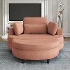VYNXARIA 51-inch gray corduroy sofa with two throw pillows and a waist pillow with an extra tray for comfortable seating in small apartment bedrooms - 3 of 4