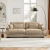 Large Straight Sectional Sofa,Modern Velvet Sectional Sofa With Waist Pillows And Throw Pillows,Comfortable Sofa For Living Room-Cuddlewood - 3 of 4