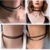 Black Choker Necklace Set, Velvet Lace Daisy Gothic Punk Classic Choker - 2 of 4