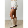 Women's Sequin Curved Hem Paper Bag Shorts - Peach Love - 3 of 3
