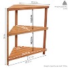 Sunnydaze Indoor/Outdoor Meranti Wood with Teak Oil Finish 3-Tiered Corner Flower Plant Stand Shelf Display - 36" - Brown - 3 of 4
