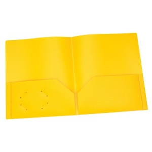 Oxford® Poly Two Pocket Portfolio, Yellow, Pack of 25 - 1 of 3