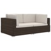 vidaXL Corner Seat Set of 2 Brown PE Rattan Standard Modular - 2 of 2