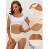 Allegra K Women's Hi-Cut Ribbed High Waist Tummy Control Available in Plus Size Briefs 2 Packs - image 3 of 4