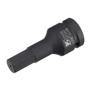 Unique Bargains CR-MO Steel Metric 3/4" Square Drive Impact Hex Socket Black - 1 of 4