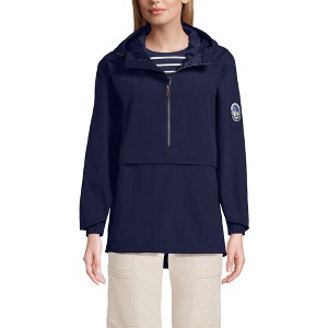 Lands' End Adult Squall Waterproof Anorak Pullover - X-Small - Deep Sea Navy - 1 of 4