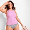 Lands' End Women's Tugless High Neck Strappy Back Tankini Swimsuit Top - 4 of 4