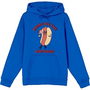 Americana Bring On The Hotdogs Long Sleeve Adult Hooded Sweatshirt - 1 of 2