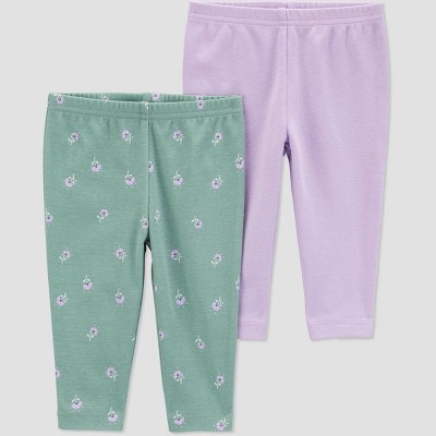 Image of Carter's Just One You® Baby Girls' 2pk Pull-On Pants - Pink/Purple 6M