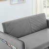 55" Velvet Convertible Sleeper Sofa Bed with Removable Pillows and USB Port - 4 of 4