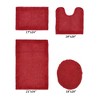 Edge Bath Rug 100% Premium Cotton Ultra-Soft Water Absorbent Tufted Solid Reversible 4 Piece Bathroom Rug Set for Machine Washable Bathmat - 2 of 2