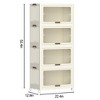 Alilang 22.44 Inch Stackable Storage Cabinet with Transparent Doors and Rolling Casters - Cream White - 4 of 4