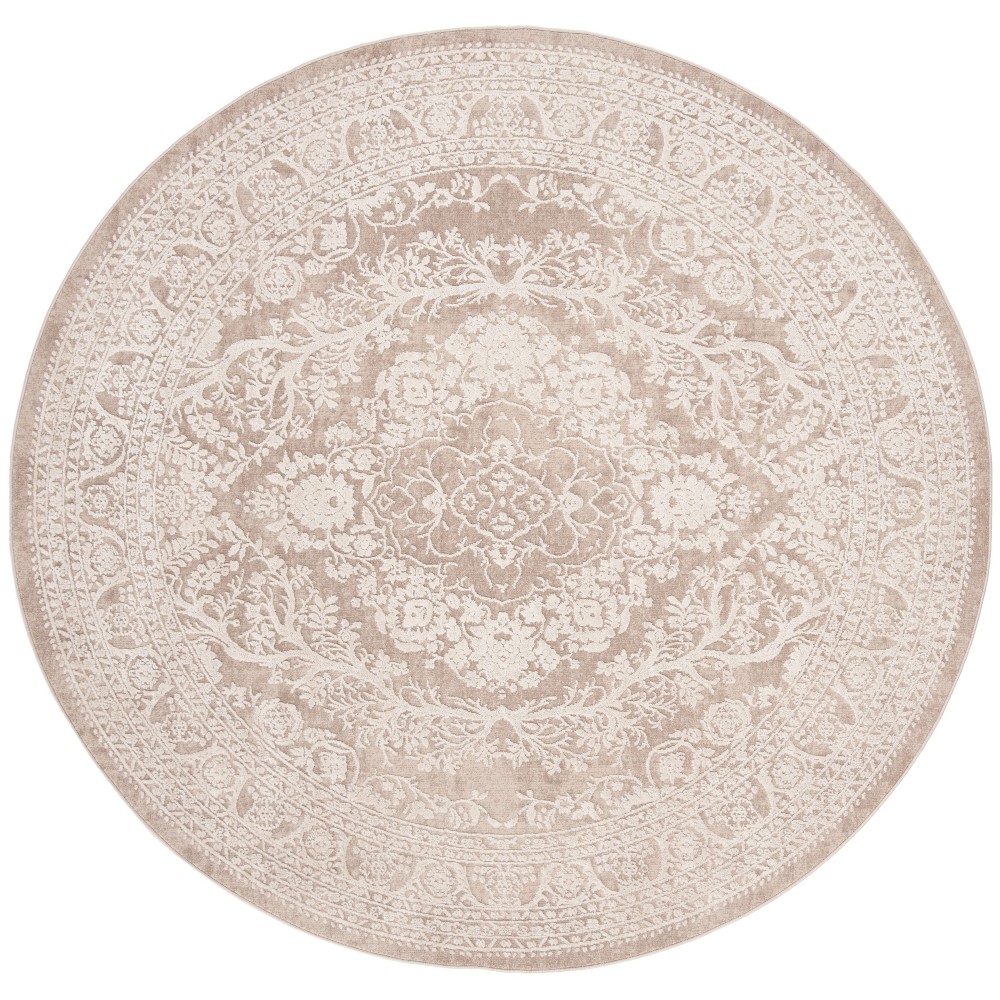 6'7inx6'7in Round Jocelyn Loomed Rug Beige/Cream Round - Safavieh