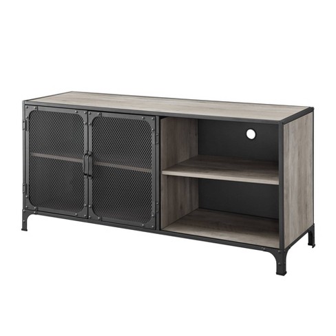 Industrial Metal And Wood TV Stand For TVs Up To 58" Gray ...