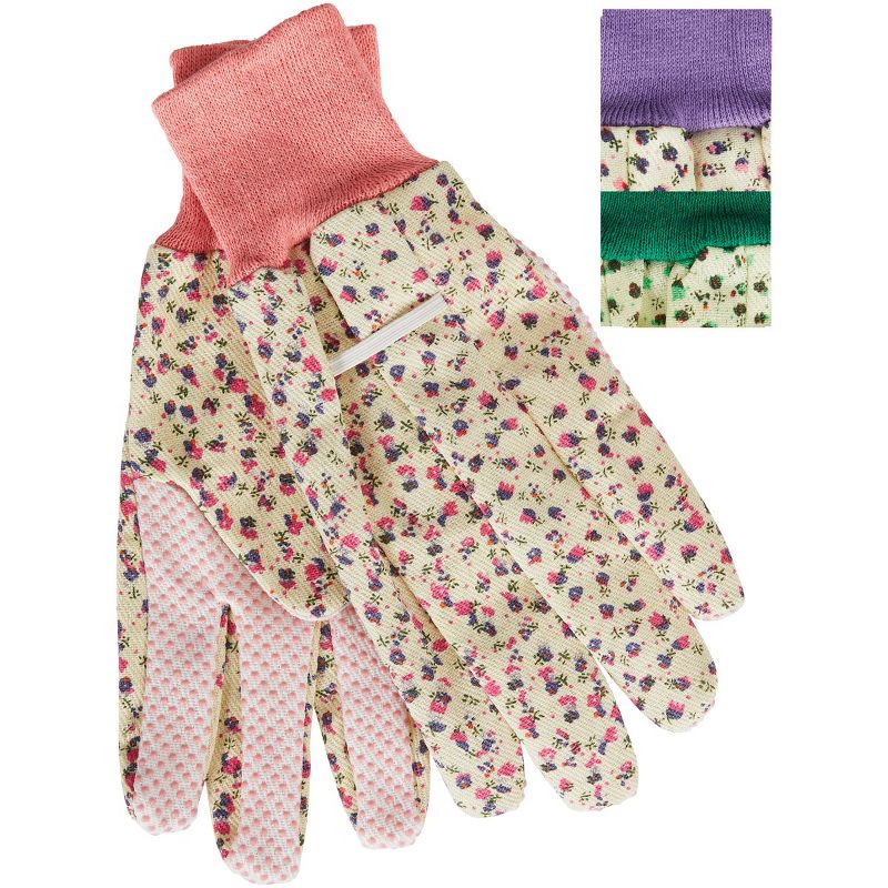 Best Garden  Women's 1 Size Fits All Canvas Garden Glove with Knit Cuff 726052, 1 of 7