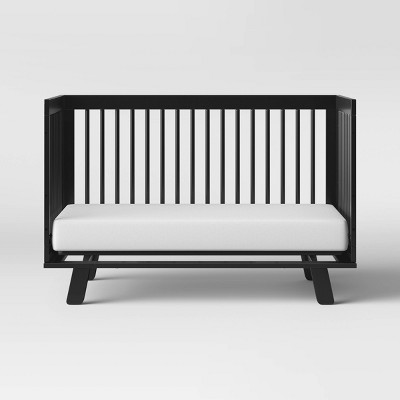 Hudson Black 3-in-1 Convertible Crib with Toddler Rail