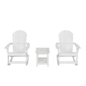 WestinTrends 3-Piece Outdoor Patio Adirondack Rocking Chair with Side Table Set - 1 of 3
