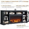 SinCiDo 36" Electric Fireplace TV Stand for 80 Inch TV, Farmhouse Media Console w/6 Shelves, 32" Tall Entertainment Center w/Storage - 2 of 4