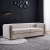 Modern Velvet Couch,Loveseat Sofa,Upholstered Sofa With Arms And Golden Metal Legs For Living Room Bedroom And Office-Cuddlewood - 2 of 4