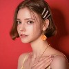 Bohemian Daisy Flower Matte Floral Long Petal Drop Dangle Earrings Layered Tiered for Women Chic Boho Wedding Jewelry - 3 of 4