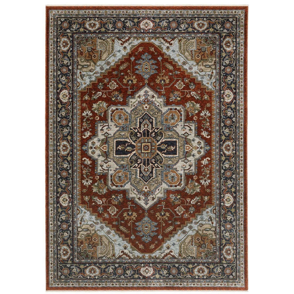 5'3inx7'6in Arya Persian Medallion Indoor Area Rug Red/Blue - Captiv8e Designs