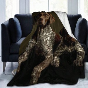 Lomsoe Dog Lovers Flannel Blanket - Charming Realistic Two Dogs Design, All-Season Soft Warmth, Christmas Gift. - 1 of 4