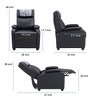 GlasFlength Accent Chairs Modern with Comfortable Seating for Living Room or Lounge Area Black,61”*28”*38" - 2 of 4