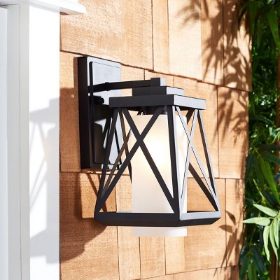 Braith Black Geometric Outdoor Wall Sconce Set