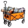FURNIinspire Outdoor Serving Carts Collapsible Foldable Wagon Cart with Strapping System Beach Wagon Utility Cart, Orange, 35.04"*21.65"*38.98" - 4 of 4
