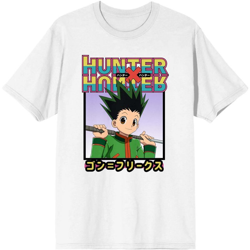 Hunter X Hunter Anime Character Graphic Men's White Graphic T-Shirt, 1 of 3