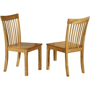 Kings Brand Furniture - Kurmer Solid Wood Dining Room Side Chairs, Set of 2, Natural Oak - 1 of 3