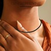 Black Tennis Necklace for Women 3mm Cubic Zirconia Adjustable 17" Length 14 Kt Gold Plated Stainless Steel by Ginger Lyne - 3 of 4