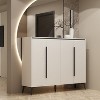 Famapy White Shoe Cabinet with 4 Doors and 8 Shelves Entryway Shoe Rack - 4 of 4