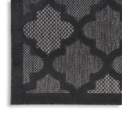 Charcoal Black Moroccan Trellis 7' x 10' Flatweave Area Rug