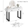 Vanity Desk with Mirror and Lights, Makeup Vanity with 2 Drawers, Modern Vanity Organizer with 3 Color Lights - 2 of 4