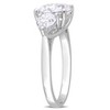 EVERLY JEWELRY | Sterling Silver 4.6 CT DEW Cushion and Pear Shape Created White Moissanite Three Stone Ring - 2 of 4