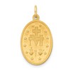 Black Bow Jewelry 14k Yellow Gold Solid 3D Oval Miraculous Medal Pendant - 3 of 4