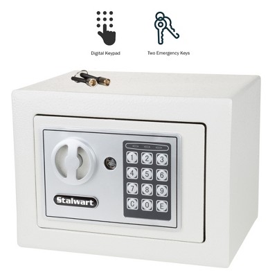 Compact Off-White Steel Digital Security Safe with Keypad