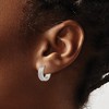 Chisel Stainless Steel Polished and Sandblasted 4mm Hinged Hoop Earrings - 3 of 4