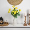 Northlight Real Touch™ Yellow Ranunculus Artificial Floral Sprays, Set of 6 - 21" - 2 of 4