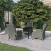 vidaXL Patio Dining Set Outdoor Dining Set Table and Chair Set for Garden - Light Gray 5 Piece 55.1" Table Length - 2 of 4