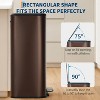 3.2 Gallon Bathroom Trash Can, Rectangular Stainless Steel Step Bin with Soft-Close Lid, Foot Pedal & Removable Inner Bucket, Matte Brown - 3 of 4